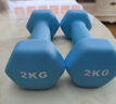 Ma fitness啞鈴男士健身家用器材六角小啞鈴5kg男生宿舍防銹純鐵4kg一對公斤 2KG*2只天空藍-初級力量訓練 藍色 曬單實(shí)拍圖