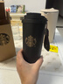 星巴克杯子雙飲口水杯保溫杯吸管杯美式咖啡杯禮盒教師節禮物伴手禮 520ml黑金女神 曬單實(shí)拍圖