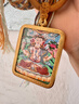 青藏源西藏純手繪扎基拉姆黃黑財(cái)神大黑天文殊菩薩藥師佛小唐卡佛牌吊墜 四臂觀音生肖鼠守護(hù)神4*5cm1 曬單實(shí)拍圖