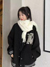 CharisKitty小c&k圍巾女2025新款秋冬季圍脖男款保暖韓系高級感生日七夕禮物 CK圍巾-白色【節(jié)日限定禮盒包裝】 曬單實(shí)拍圖