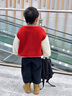 G.DUCKKIDS小黃鴨童裝男童外套秋冬加絨加厚男寶寶毛毛衣帥氣兒童棒球服冬裝 紅色 90 建議1~2歲【 80-90cm】cm 曬單實(shí)拍圖