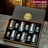 DSHCOTE高檔金箔水晶玻璃白酒杯套裝家用中式一口小酒杯子二兩分酒器酒具 【黑盒6+6】綠松石杯+綠松石壺 曬單實(shí)拍圖