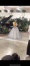 思妙星高定花童婚禮小女孩女童生日晚禮服主持人兒童公主裙鋼琴演出服夏 藍色長(cháng)款 130 曬單實(shí)拍圖