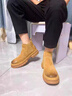 普步仕品牌真皮馬丁靴男2025新款時(shí)尚男士切爾西靴中幫工裝透氣防臭男鞋 黃色 四季款 42 曬單實(shí)拍圖