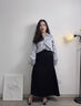 Lily Wei黑色水鉆方扣高跟鞋粗跟7厘米綢緞面職業(yè)通勤女鞋大小碼 黑色【跟高7.5cm】 36 (230mm) 曬單實(shí)拍圖