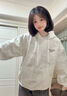 VUUG男士連帽扎染衛(wèi)衣春秋季設(shè)計(jì)感休閑寬松美式情侶衛(wèi)衣 白色 XL 曬單實(shí)拍圖