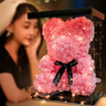 雨蒙蒙生日禮物女生伴手禮七夕情人節禮物結婚禮物新婚玫瑰熊永生花禮盒 曬單實(shí)拍圖
