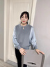 啄木鳥(niǎo)媽媽春秋裝針織衣服2025新款50-60歲洋氣打底小衫中老年女裝長(cháng)袖 藍灰+褲子 2XL （建議110-120斤） 曬單實(shí)拍圖