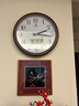 POWER霸王實(shí)木掛鐘溫度時(shí)鐘簡(jiǎn)約掛表萬(wàn)年歷石英鐘43cm13005 曬單實(shí)拍圖