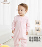 babylove嬰兒連體衣夏季莫代爾清涼薄款透氣寶寶哈衣爬服短袖家居衣服夏裝 奶霜白 90cm 曬單實(shí)拍圖