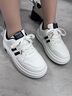 卡帝樂(lè )鱷魚(yú)（CARTELO）爆款真皮小白鞋子女2025秋季新款輕便軟底女鞋厚底運動(dòng)休閑板鞋 白黑色 37 (235mm) 曬單實(shí)拍圖