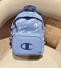 Champion冠軍雙肩包新款滿(mǎn)印logo小書(shū)包 手提包單肩斜挎背包男女 凱撒藍色 均碼 曬單實(shí)拍圖
