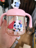 貝親兒童牛奶杯1-3歲寶寶喝水喝奶PPSU直飲奶瓶雙吸管水杯 粉色330mL 曬單實(shí)拍圖