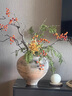 聽(tīng)格宋氏美學(xué)玄關(guān)擺件客廳擺件新中式復古禪意陶瓷花瓶侘寂風(fēng)干枝插花 古藝花瓶+干枝仿真橘色果套 曬單實(shí)拍圖
