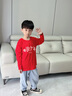 WASSUP WKENG國慶節出游穿搭衣服兒童紅色中國少年表演合唱班團服長(cháng)袖t恤男童 紅色【款三】 150 推薦【70-80斤】 曬單實(shí)拍圖