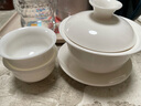 八千行蓋碗茶杯三才泡茶套裝大號白瓷羊脂玉功夫茶器具一人用不燙手杯子 曬單實(shí)拍圖