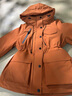 鴨鴨（YAYA）羽絨服女中長(cháng)款2025年冬季新款收腰顯瘦戶(hù)外連帽保暖派克服外套HS 落日橙色 M 160/84A(M) 曬單實(shí)拍圖