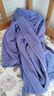 貓人（MiiOW）浴袍純棉毛巾料女男長(cháng)款春秋冬浴衣吸水酒店情侶加厚全棉連體睡袍 藍色-毛巾料【四季款】 L(適合160斤以下衣長(cháng)120 曬單實(shí)拍圖