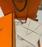 愛馬仕（HERMES）Mini Pop H項鏈 玫瑰金鏈條橢圓立體琺瑯項鏈送女友七夕送禮 白色玫瑰金H147992FO49 鏈長40cm吊墜0.7*0.9cm 曬單實(shí)拍圖