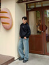 森馬（Semir）王安宇同款丨牛仔褲男復古彎刀褲25冬長(cháng)褲丹寧布褲子109725124107 曬單實(shí)拍圖