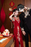 皮爾卡丹（pierre cardin）新郎中山裝2025年新款男士結婚禮服中式訂婚接親西服套裝男款修身 A款(含褲子) XL 曬單實(shí)拍圖