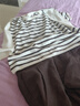三彩2025秋季新款披肩條紋針織衫套頭衫女 曬單實(shí)拍圖
