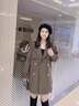 她芙（tafu）品牌女裝風衣外套女中長款2025春秋新款韓版寬松休閑百搭小個子 咖色 M 曬單實拍圖