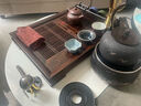 漢唐實(shí)木茶盤(pán)茶臺(tái)抽屜式儲(chǔ)水排水茶托盤(pán)家用高檔大號(hào)黑紫檀功夫茶具盤(pán) 黑紫檀吉祥（彩盒內(nèi)附杯架） 曬單實(shí)拍圖