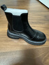 達芙妮黑色馬丁靴女秋冬季加絨短靴子2025新爆款百搭厚底內增高皮鞋 曬單實(shí)拍圖