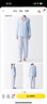 無(wú)印良品（MUJI） 女式 無(wú)側縫雙層紗織睡衣女士家居服春秋純棉條紋格紋長(cháng)袖 女款 淺藍色條紋 M (上裝160/84A下裝160/66A) 曬單實(shí)拍圖