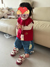 戴維貝拉（DAVE＆BELLA）兒童毛衣針織衫女童新款純棉馬甲開(kāi)衫女寶寶春裝上衣小童衣服 紅色【現貨】 100 cm（建議身高90-100cm） 曬單實(shí)拍圖