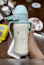 Grosmimi韓國(guó)進(jìn)口格羅咪咪嬰兒童保溫杯奶瓶吸管杯316不銹鋼學(xué)飲杯藍(lán) 曬單實(shí)拍圖
