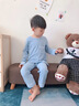莫代爾兒童睡衣男童春秋韓版純棉男孩大童長袖空調服小孩秋季家居服套裝 872#深藍色 150cm 建議身高140-150cm9-10歲 曬單實拍圖
