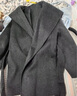 三彩【100綿羊毛】2025冬季新款連帽雙面呢大衣毛呢外套M 深邃灰 S 155/80A 曬單實(shí)拍圖
