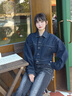 Calvin KleinJeans【明星同款】25秋季新女士復(fù)古ck純棉短款牛仔外套47D700G YXW-牛仔藍(lán)黑 M 曬單實(shí)拍圖