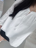 森馬（Semir）長袖襯衫女流蘇刺繡波西米亞風(fēng)2025秋新款白色寬松燈籠袖襯衣 白色調(diào)00311 S 曬單實(shí)拍圖