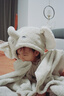 BABYGREAT嬰兒浴巾兒童洗澡巾斗篷帶帽子新生兒寶寶連帽包裹巾吸水速干四季 【斗篷連帽浴巾丨四季款】小象敦敦 曬單實(shí)拍圖