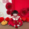 迪士尼寶寶寶寶衣服男紅色滿月百天爬服周歲禮服女中國風(fēng)嬰兒連體衣秋冬裝 紅色 73cm 曬單實拍圖