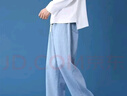 牛仔褲男春夏季直筒寬松休閑褲子男港風(fēng)潮流闊腿褲美式高街長(cháng)褲子 111淺藍 M 曬單實(shí)拍圖