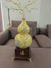 赟婭紫氣東來(lái)發(fā)財樹(shù)葫蘆擺件客廳辦公室高檔招財裝飾品喬遷新居禮品 紫氣東來(lái)葫蘆大號： 帝皇黃-福字禮盒款【高80cm】 曬單實(shí)拍圖