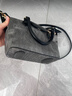 熱風(fēng)（Hotwind）包包25年春季新款女士擦色手提斜挎包百搭單肩斜挎包餃子包 72黑灰 迷你 曬單實(shí)拍圖