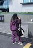 女童套裝春秋款2025新款洋氣兒童時髦秋裝女孩工裝休閑兩件潮酷 紫色套裝【上衣+褲子】 130 曬單實拍圖