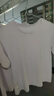 歐迪芬100%純棉春夏女士睡衣女短袖可外穿套頭家居服套裝紫L 曬單實(shí)拍圖