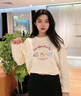班尼路長袖t恤女裝春秋冬純棉打底衫潮流寬松小個(gè)子女生百搭純色上衣服 杏#格子貓 【100%純棉】 M 曬單實(shí)拍圖