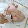 斯比奇撥浪鼓嬰兒嬰幼兒撥浪鼓可啃咬新生兒8手搖鼓硅膠搖鈴寶寶 [二合一]萌萌兔牙膠撥浪鼓-粉 曬單實(shí)拍圖