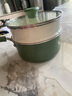 紅廚陶瓷湯奶鍋帶蒸格家用燉煮鍋長柄煲湯燜鍋煮粥電磁爐燃?xì)庠?0cm 曬單實(shí)拍圖