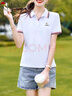 啄木鳥純棉翻領(lǐng)短袖T恤女正肩POLO衫顯瘦大碼女裝夏季休閑上衣 白色 XL 曬單實拍圖