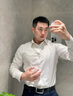 KOOSHI奢品新款桑蠶絲襯衫男士長(zhǎng)袖商務(wù)休閑高端襯衣2025春季純色上衣男 白色 38 適合90-120斤左右 曬單實(shí)拍圖