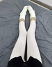 蘭繆（LAMIU）毛絨打底褲女士冬季純色加絨加厚棉質(zhì)保暖褲高腰無(wú)痕顯瘦小腳棉褲 燕麥色毛絨適合0~10°C M 適合90-110斤 曬單實(shí)拍圖