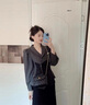 Chiecu Kscbn輕奢包包女款單肩包菱格鏈條包女士牛皮斜挎包情人節生日禮物 黑色【送老婆送女友送媽媽】 曬單實(shí)拍圖